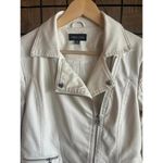 New Look Womens Jacket Sz Medium White Moto Faux Leather Photo 1