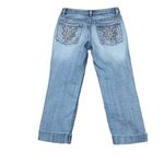 Esprit  Y2K Boho Embroidered Back Pockets Zipper Detail Cropped Jeans Photo 8