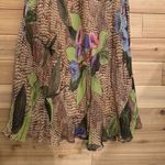 Vintage Nostalgia Size Large Rustic Floral Alligator Print Slinky Maxi Dress Green Photo 3