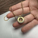 Talbots Clear Rhinestone Two Tone Pendant Gold Tone Chain Necklace Signed Photo 5