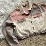 Missguided  Colorblock Cropped Denim Jacket Photo 5