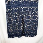 Liza Luxe Plus Size 1X Mini Dress Navy Lace Sleeveless Sheath Silhouette 1151 Blue Photo 4