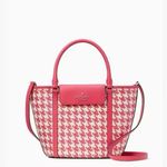 Kate Spade  Cruise Medium Tote Woven Houndstooth PINK / White Photo 1