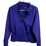Athleta Altitude Polartec Half Zip Cropped Purple Sweatshirt Size M Cozycore Photo 0