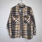 ZARA  Neautral Plaid Shacket Photo 4
