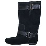 White Mountain Fawn Black Suede Mid-Calf Boots 6 M Photo 2