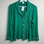 J Crew Factory Women’s soft knit pajama Top‎ in Deep Emerald Green NEW Size L Photo 0