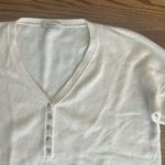 Madewell Asherton Waffle Knit Thin V-Neck Henley Sweater Size Small Photo 5