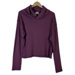 We The Free Waffle Knit Top Womens M Purple Cowl Neck Long Sleeve Slouchy Cozy Photo 0