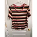 dip striped scoop neck short sleeve t Photo 1