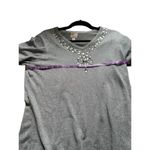 JM Collection  Women's Gray‎ Embellished V-Neck Sweater 1X 3/4 Sleeve Photo 2