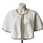 Rachel Zoe NWT, White Faux Fur Cape Capelet
Shawl Black Gold Trim, One Size Photo 0