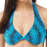 Coco reef  Reversible Verso Twist Underwire Bikini Top Python Blue Size 32/34D Photo 11