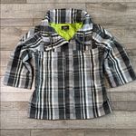 Luii Woman Black/White/Gray 3/4 Sleeve Jacket/Rain Coat with pockets. Black Size M Photo 0