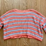 Lumiere Orange Striped Slouchy Knit Sweater Womens Large Photo 8