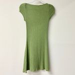 Reformation  Percy Short Sleeve Knit Sweater Mini Dress Crocodile Green Women's S Photo 3