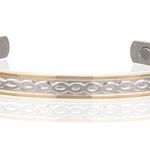 Cross Linked Two Tone Magnetic Bracelet Arthritis Pain Therapy Cuff Bangle Photo 0