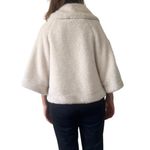 SISTERS Outerwear Cape Poncho Fun Fur Ivory Toggles Size Small Polka Dot Lining Photo 8