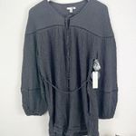 Amuse Society  Kimmy Woven Romper Gray Long Sleeve Size Large L NWT Photo 0