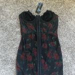 Current Mood  Black and Red Floral Mini Dress Photo 2