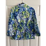 Peck & Peck  Womens Large Blue Floral Maximalist Shacket Bold Colorful Photo 6
