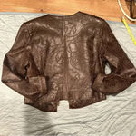 Women’s vintage brown Vakko leather jacket with perforated detailing. Size L Photo 9