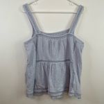 Point Sur Blue Grey Tank M Womens Eyelet Gauzy Sleeveless Career Boho Career Size M Photo 2