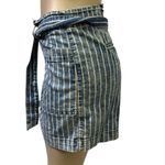 American Eagle  Outfitters High Rise Tie Belted Striped Jean Shorts Plus Size 14 Photo 4