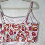 Midnight sky  Crop Top Sz XL Floral Paisley Linen Corset Handkerchief Coconut Gir Photo 5