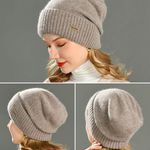  Cashmere Slouchy Beanies for Women Winter Lightweight Girls Wool Knit Hat Cuffed Soft Warm Slouch Beanie Cap Photo 3