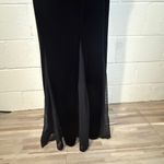 Ronni Nicole  Long Black Velvet Dress with Sheer Panels Photo 3