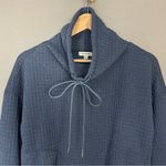 Max Studio  Sweatshirt Pullover Cowl‎ Neck Long Sleeve Waffle Knit Blue Women XS Photo 3