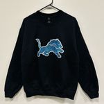 NFL Detroit Lions sweatshirt! black sequin bedazzled logo crewneck size medium! Photo 0