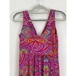 Jude Connally Dress Small Pink Paisley Faux Wrap Fairy Core Tropical Resort Photo 3