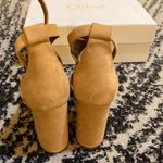 Chloé Chloe High Heel Graphic Leaves Sandal Bright Peach Size 39.5 Photo 2