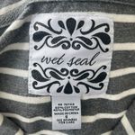 Wet Seal Vtg 90s  Striped Fitted Knit Patch Pockets Gray Blazer Size S Preppy Photo 5