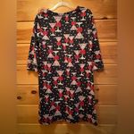 Soma  Black and Red Cocktail Print Nightgown Photo 5