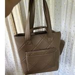 Max Studio NWT Vegan Leather Diamond Quilted Double Handle Workbook Shopper Tote Photo 4