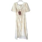 Nap Loungewear Cream Cotton Embroidered Midi Dress NWTs size small Photo 4