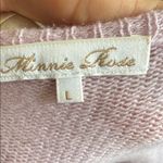 Minnie Rose  Soft Blush almost lavender knit cashmere open cardigan size large Photo 3