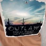 Outlaw strapless mocha graphic cotton crop top size large NWT Photo 2