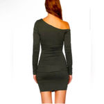 Susana Monaco Open Arm Gathered Long Sleeve Dress | Hunter Green | NWT | M Photo 7