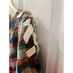 Hayden LA Large Dress Western Rust Red Blue Plaid Flannel Lace Up 3/4 Sleeves Photo 5