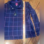 Joules Navy Pink Checkered thick shirt sweatshirt corduroy elbow patch pullover Blue Size 10 Photo 5
