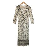 Knox Rose Floral Maxi Crochet V Neck Long Sleeve Dress Navy Cream M Photo 1