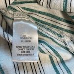 Lulus  Back to Classics Green and White Striped Midi Shirt Dress Linen‎ Blend S Photo 8