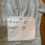 British Khaki  Blazer Large Navy White Pinstripe 100% Linen Two Pockets 1 Button Photo 4