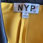 NWT Mustard Yellow Faux Leather Collar One Button Blazer SZ Photo 4