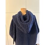 Zella  Cassie Navy Faux Shearling Sherpa Boxy Hoodie Sweatshirt Size L Photo 7