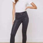 L'Agence L´AGENCE Mid Rise Coated Skinny Jeans Black Size 26 Split Ankle Photo 0